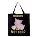 Friends Not Food - Cute Pig and Chicken Grocery Tote Bag View2