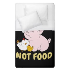 Friends Not Food - Cute Pig And Chicken Duvet Cover (single Size) by Valentinaart