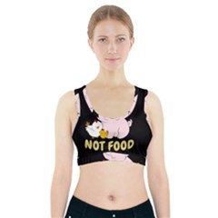 Friends Not Food - Cute Pig And Chicken Sports Bra With Pocket by Valentinaart