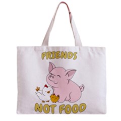Friends Not Food - Cute Pig And Chicken Zipper Mini Tote Bag by Valentinaart