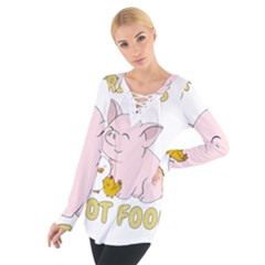 Friends Not Food - Cute Pig And Chicken Tie Up Tee by Valentinaart