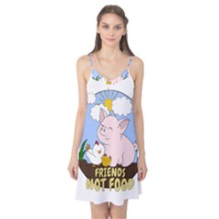 Friends Not Food - Cute Pig And Chicken Camis Nightgown by Valentinaart
