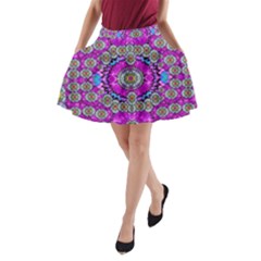 Spring Time In Colors And Decorative Fantasy Bloom A-line Pocket Skirt