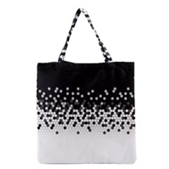 Flat Tech Camouflage Black And White Grocery Tote Bag by jumpercat