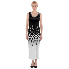 Flat Tech Camouflage Black And White Fitted Maxi Dress by jumpercat