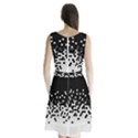 Flat Tech Camouflage Black And White Sleeveless Waist Tie Chiffon Dress View2