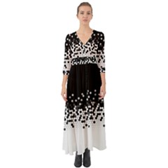 Flat Tech Camouflage Black And White Button Up Boho Maxi Dress by jumpercat