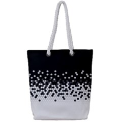 Flat Tech Camouflage Black And White Full Print Rope Handle Tote (small) by jumpercat