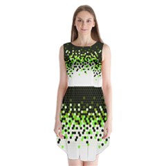 Flat Tech Camouflage Reverse Green Sleeveless Chiffon Dress   by jumpercat