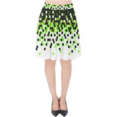 Flat Tech Camouflage Reverse Green Velvet High Waist Skirt by jumpercat