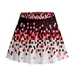 Flat Tech Camouflage Reverse Red Mini Flare Skirt by jumpercat