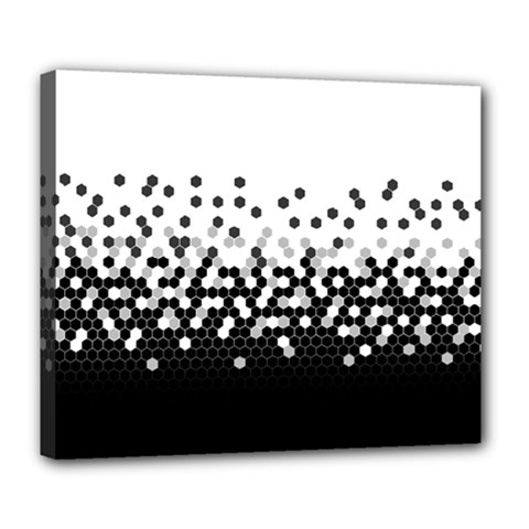 Flat Tech Camouflage White And Black Deluxe Canvas 24  X 20   by jumpercat