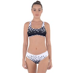Flat Tech Camouflage White And Black Criss Cross Bikini Set by jumpercat