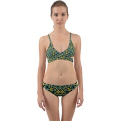 Arabesque Seamless Pattern Wrap Around Bikini Set by dflcprints