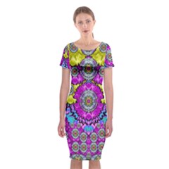 Fantasy Bloom In Spring Time Lively Colors Classic Short Sleeve Midi Dress by pepitasart