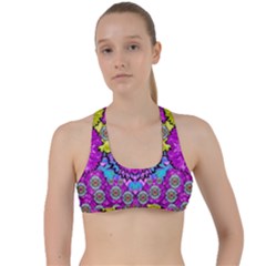 Fantasy Bloom In Spring Time Lively Colors Criss Cross Racerback Sports Bra by pepitasart