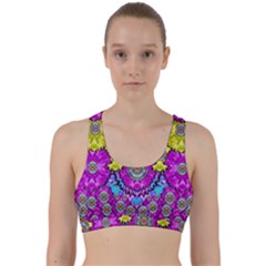 Fantasy Bloom In Spring Time Lively Colors Back Weave Sports Bra