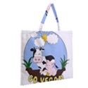 Friends Not Food - Cute Pig and Chicken Zipper Large Tote Bag View2