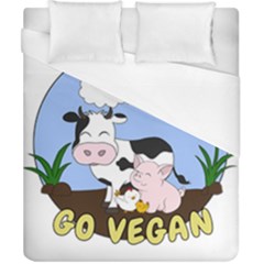 Friends Not Food - Cute Pig And Chicken Duvet Cover (california King Size)