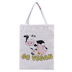 Friends Not Food - Cute Pig And Chicken Classic Tote Bag by Valentinaart