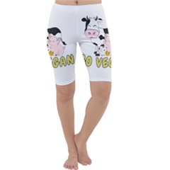 Friends Not Food - Cute Pig And Chicken Cropped Leggings  by Valentinaart