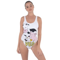 Friends Not Food - Cute Pig And Chicken Bring Sexy Back Swimsuit by Valentinaart