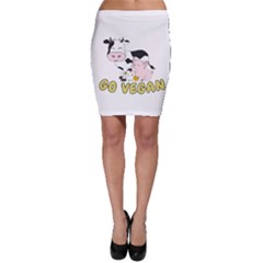 Friends Not Food - Cute Pig And Chicken Bodycon Skirt by Valentinaart