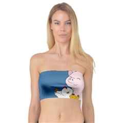 Friends Not Food - Cute Pig And Chicken Bandeau Top by Valentinaart