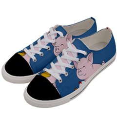 Friends Not Food - Cute Pig And Chicken Women s Low Top Canvas Sneakers