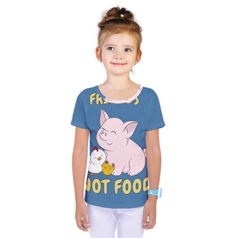 Friends Not Food - Cute Pig And Chicken Kids  One Piece Tee by Valentinaart