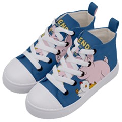 Friends Not Food - Cute Pig And Chicken Kid s Mid-top Canvas Sneakers by Valentinaart