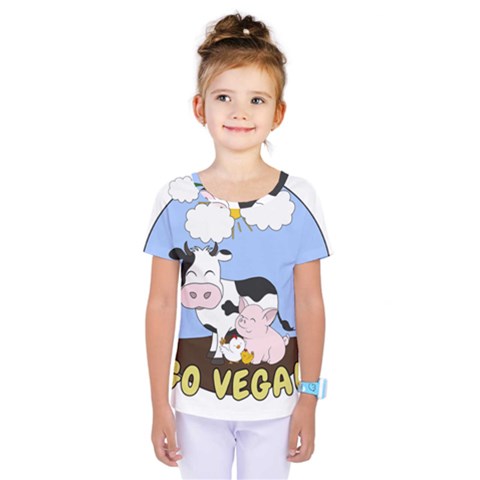Friends Not Food - Cute Cow, Pig And Chicken Kids  One Piece Tee by Valentinaart