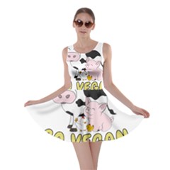 Friends Not Food - Cute Cow, Pig And Chicken Skater Dress by Valentinaart