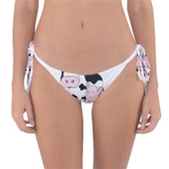 Friends Not Food - Cute Cow, Pig And Chicken Reversible Bikini Bottom by Valentinaart