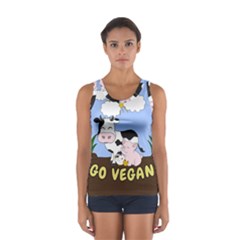 Friends Not Food - Cute Cow, Pig And Chicken Sport Tank Top  by Valentinaart