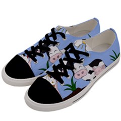 Friends Not Food - Cute Cow, Pig And Chicken Men s Low Top Canvas Sneakers by Valentinaart