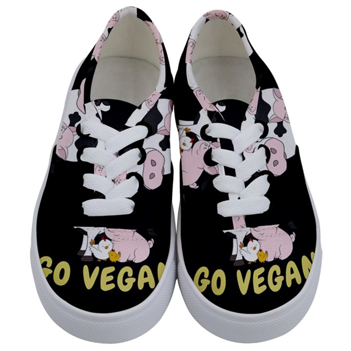 Friends Not Food - Cute Cow, Pig and Chicken Kids  Classic Low Top Sneakers