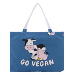 Friends Not Food - Cute Cow, Pig And Chicken Medium Tote Bag by Valentinaart