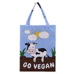 Friends Not Food - Cute Cow Classic Tote Bag by Valentinaart