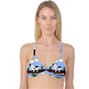 Friends Not Food - Cute Cow Reversible Tri Bikini Top View1