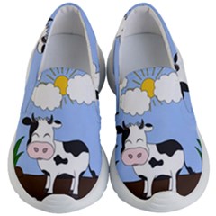 Friends Not Food - Cute Cow Kid s Lightweight Slip Ons by Valentinaart