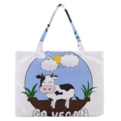 Friends Not Food - Cute Cow Zipper Medium Tote Bag by Valentinaart