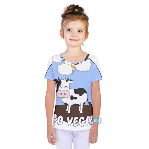 Friends Not Food - Cute Cow Kids  One Piece Tee by Valentinaart