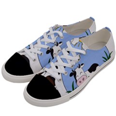 Friends Not Food - Cute Cow Women s Low Top Canvas Sneakers by Valentinaart