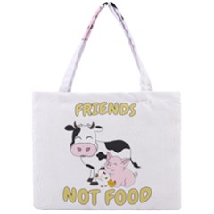 Friends Not Food - Cute Cow, Pig And Chicken Mini Tote Bag by Valentinaart