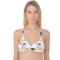 Friends Not Food - Cute Cow, Pig And Chicken Reversible Tri Bikini Top by Valentinaart