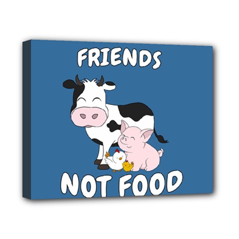 Friends Not Food - Cute Cow, Pig And Chicken Canvas 10  X 8 