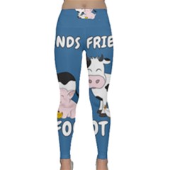 Friends Not Food - Cute Cow, Pig And Chicken Classic Yoga Leggings by Valentinaart