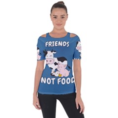 Friends Not Food - Cute Cow, Pig And Chicken Short Sleeve Top by Valentinaart