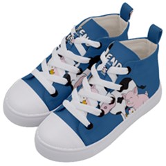 Friends Not Food - Cute Cow, Pig And Chicken Kid s Mid-top Canvas Sneakers by Valentinaart